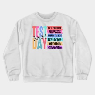 It’s Test Day You Got This, Rock the Test, Test Day Dalmatian Dots, Groovy Testing Crewneck Sweatshirt